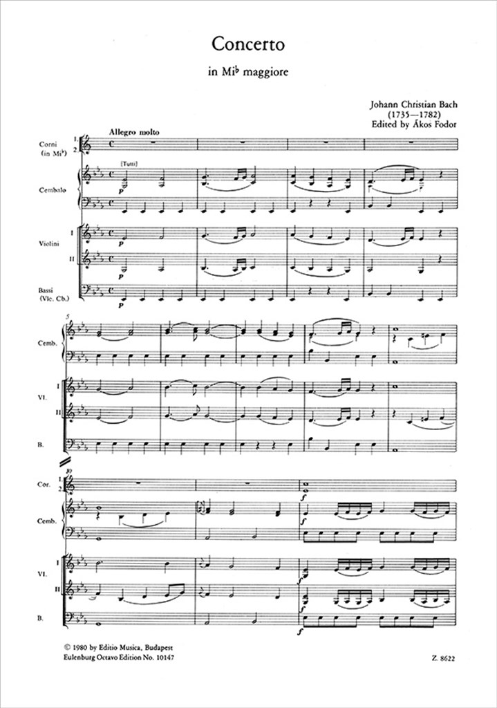 Concerto in Mib maggiore per cembalo (pno) e orch.